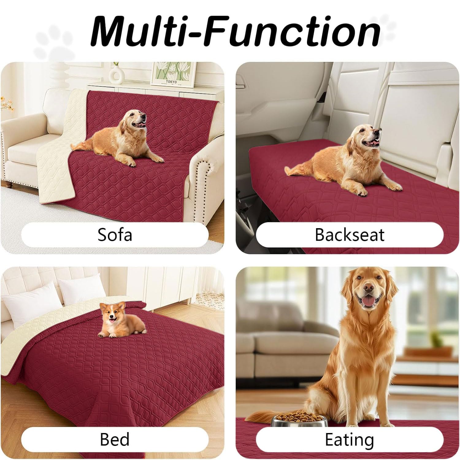 hyha waterproof dog bed blanket machine washable at 86°F for easy care