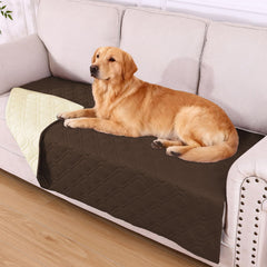 Hyha waterproof dog bed blanket folded, highlighting triple protection against spills