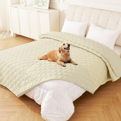 hyha waterproof dog bed blanket fully covers beige sofa for pet protection and easy cleanup