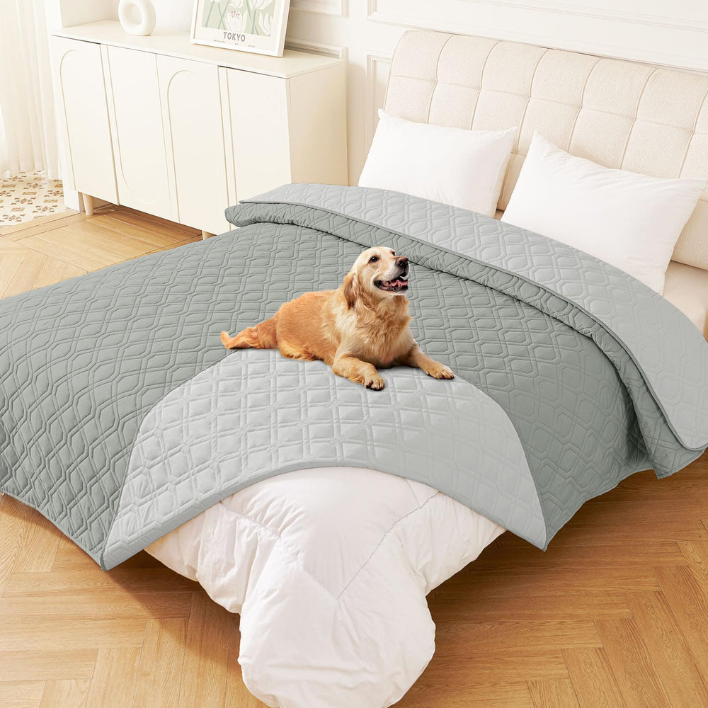 Hyha waterproof dog bed blanket on sofa protects furniture from spills.
