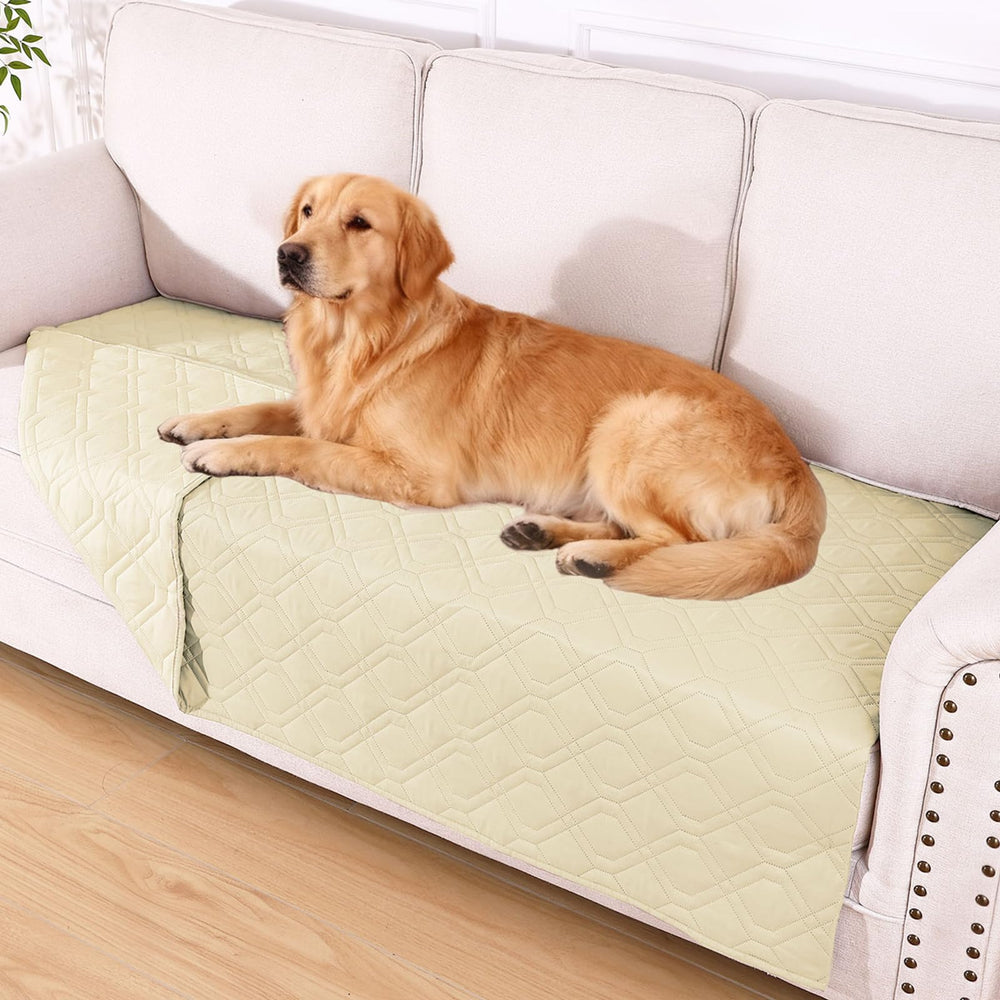 hyha waterproof dog bed blanket demonstrates triple-spill protection for furniture