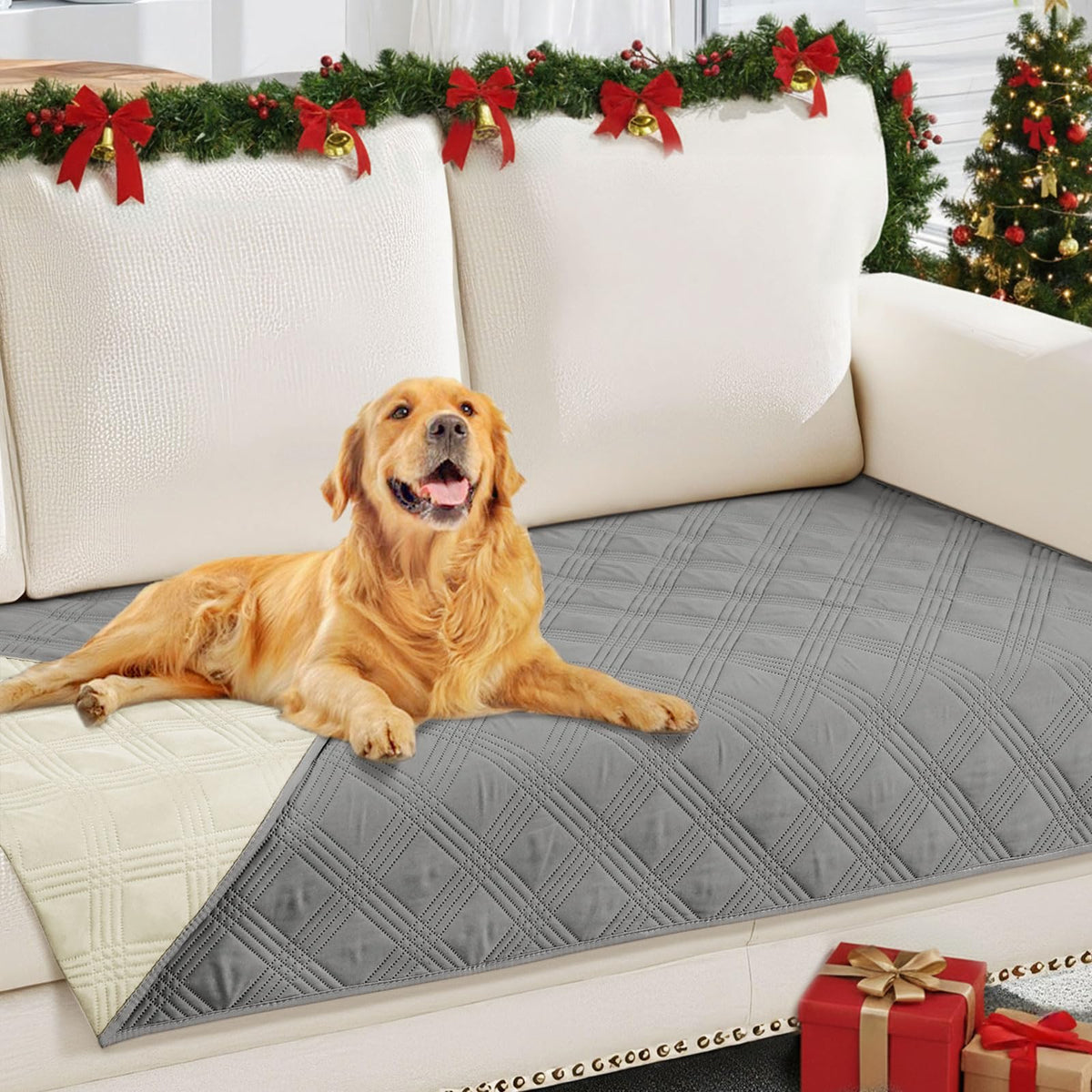 hyha waterproof dog blanket 30x70 grey protects your sofa from spills and accidents.