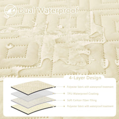 hyha waterproof dog blanket back beige view protects cushions from accidents and moisture.