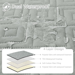 Hyha Waterproof Dog Blanket back view highlights reversible two-color design for versatile decorating.