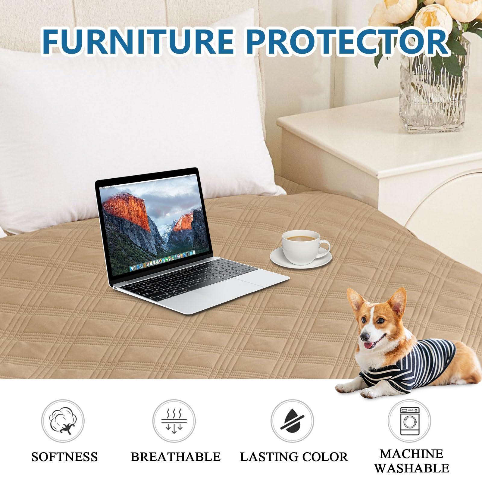 hyha waterproof dog blanket protects furniture from spills and slobber