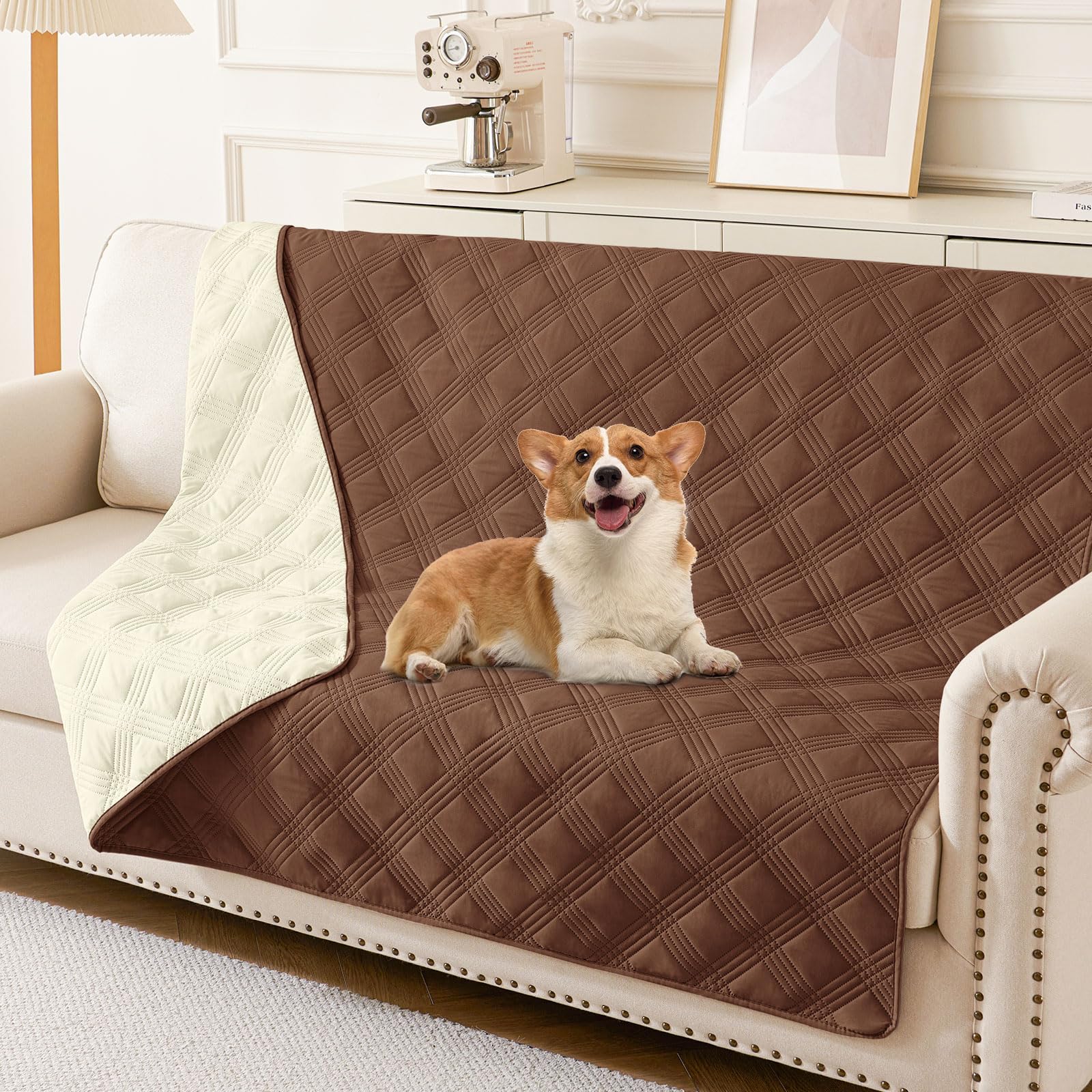 hyha waterproof dog blanket closeup showing TPU coating for furniture protection