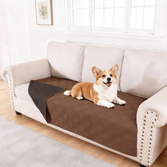 hyha waterproof dog blanket closeup showing TPU coating for spill resistance on furniture