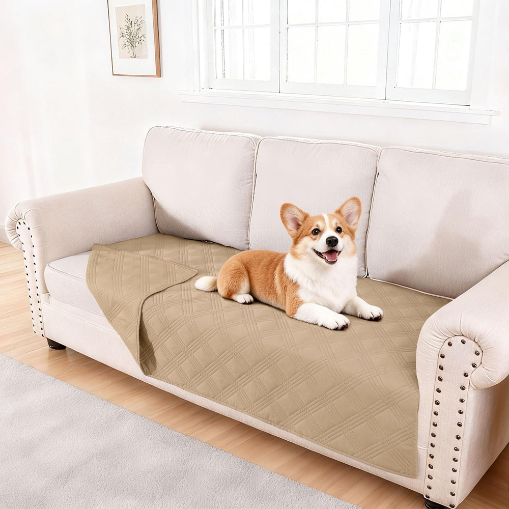 hyha waterproof dog blanket front view protects sofa from spills and pet hair