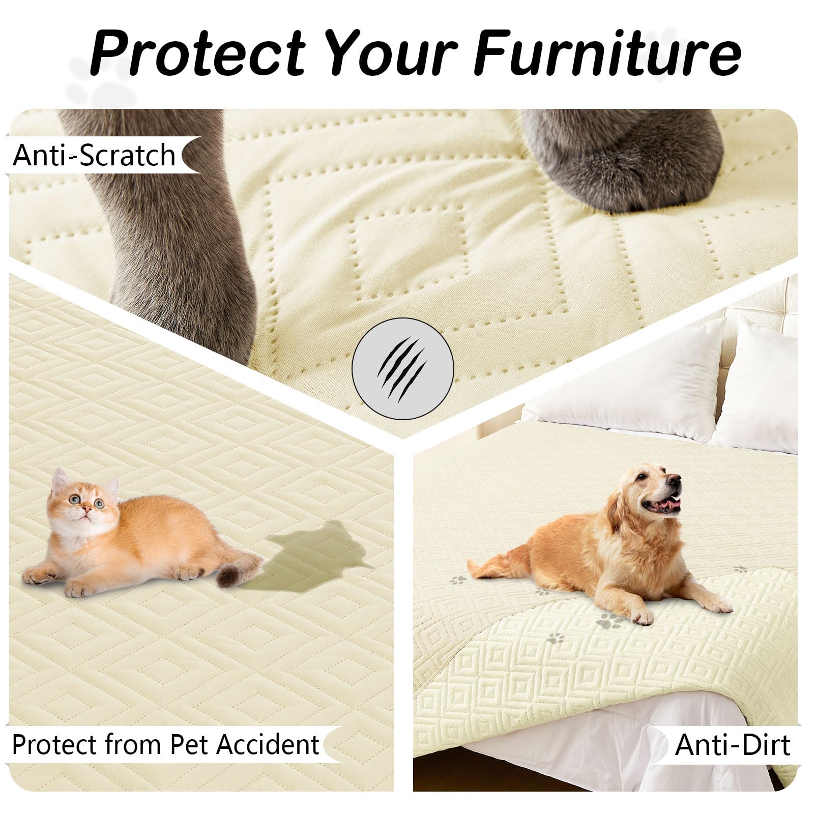 hyha waterproof dog blanket on sofa cover shields seating from fur and stains.