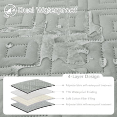 Hyha waterproof dog blanket on sofa demonstrates furniture protection.