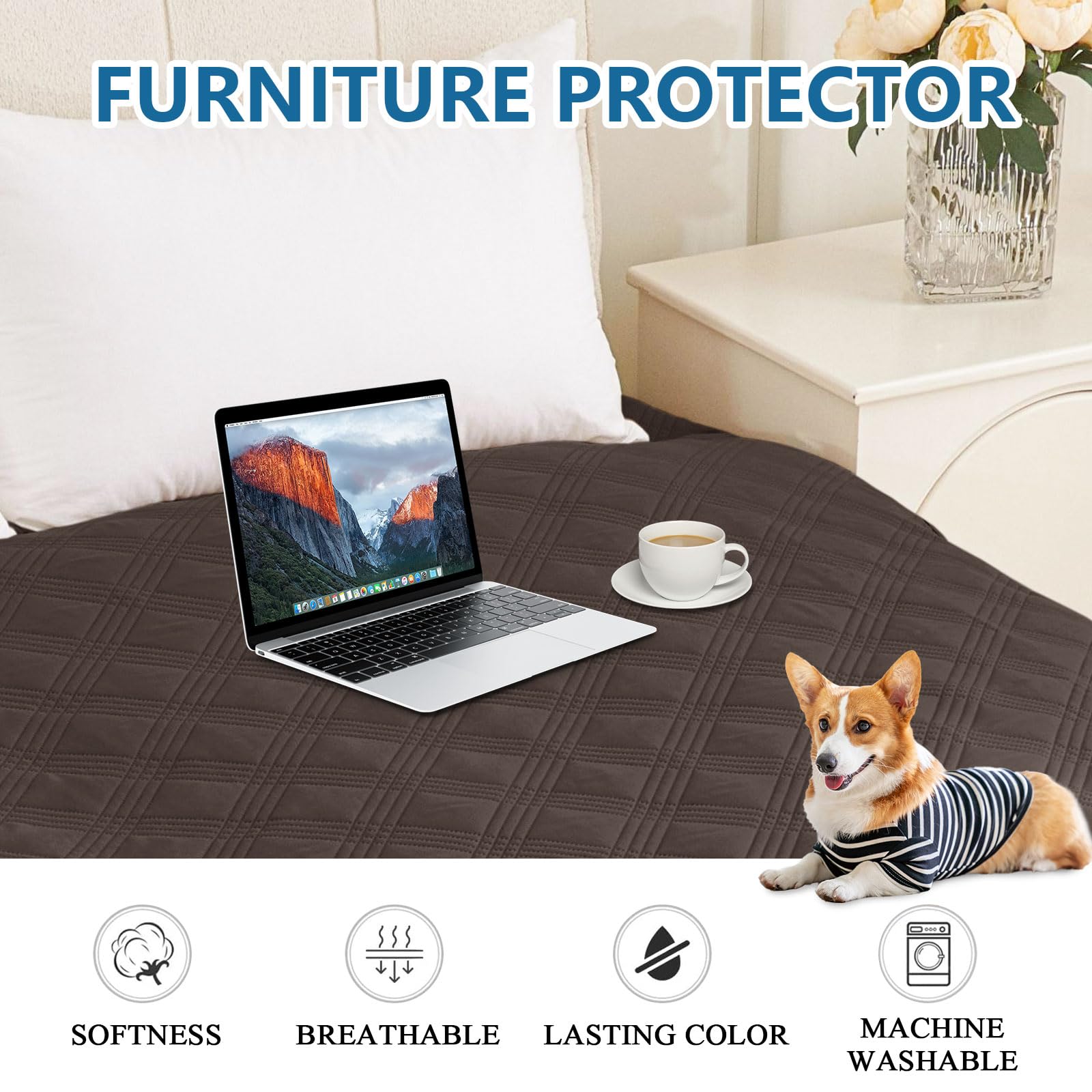 hyha portable dog blanket shown in travel scenario for quick setup