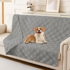 hyha waterproof dog blanket reversible grey two-sided for versatile protection