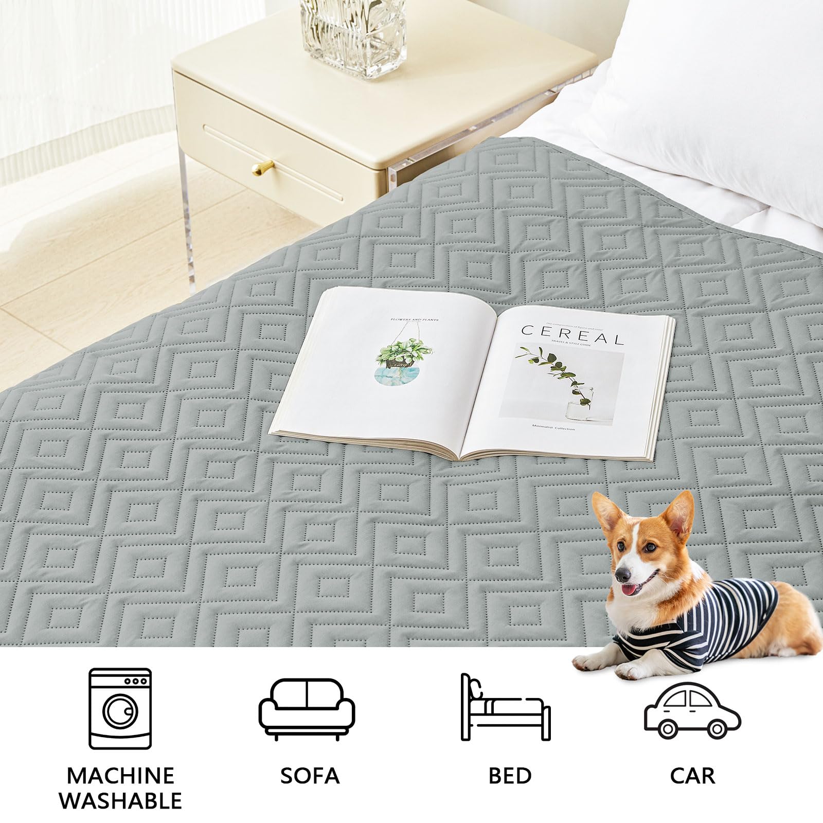 Hyha 40x70 inch grey blanket laid flat for sofa coverage.