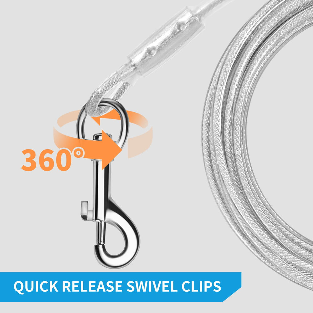 hyhjh 360-degree swivel clip prevents tangling during walks.