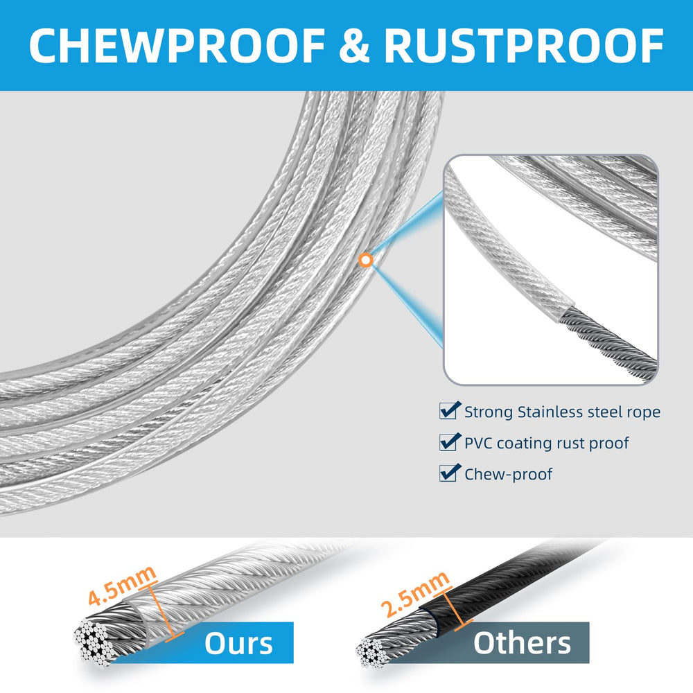 hyhjh chewproof rustproof dog cable resists wear during outdoor adventures.