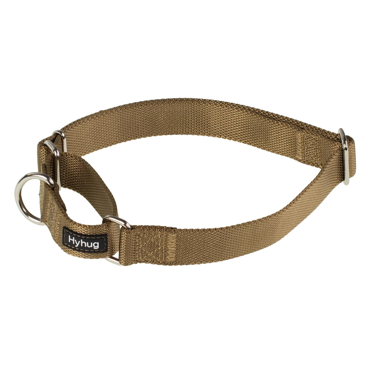 Hyhug Martingale Collar yellow flatlay highlights durable nylon and colorfast finish for everyday wear.