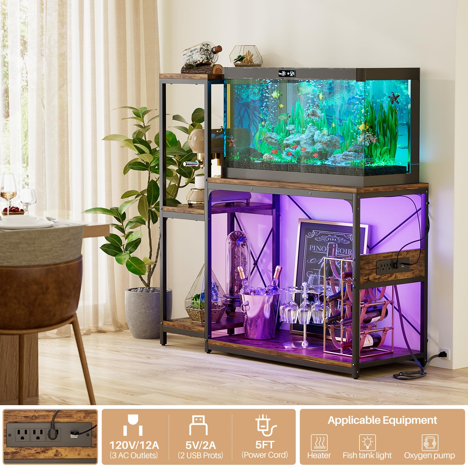 Hyomdeck power outlet panel provides outlets and USB ports for devices.
