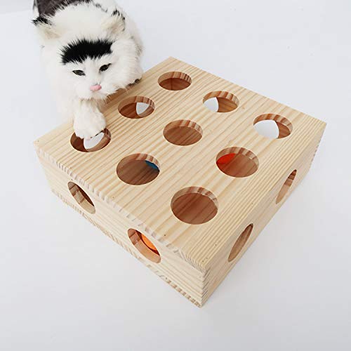 Hypeety Interactive Cat Toy Puzzle Box durable wood for daily indoor adventures