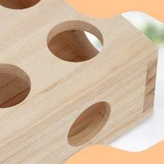 Hypeety Interactive Cat Toy Puzzle Box holes side view highlights 17 holes