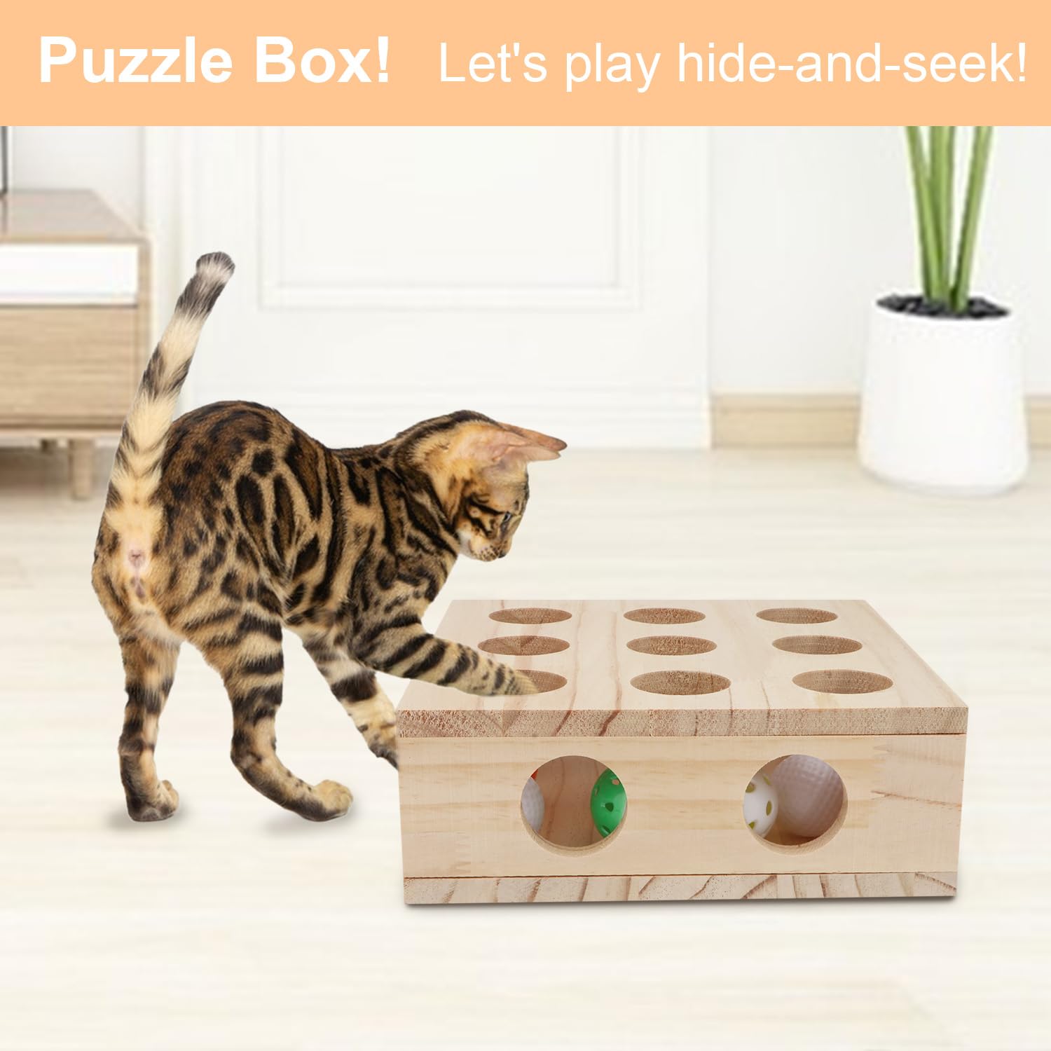 Hypeety Interactive Cat Toy Puzzle Box rotates toys to sustain interest