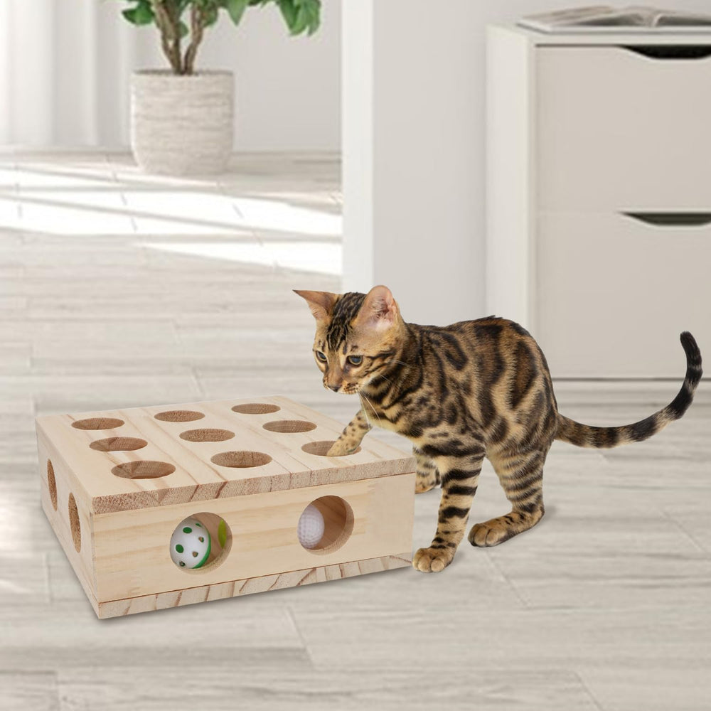 Hypeety Interactive Cat Toy Puzzle Box smooth edges protect paws during exploration