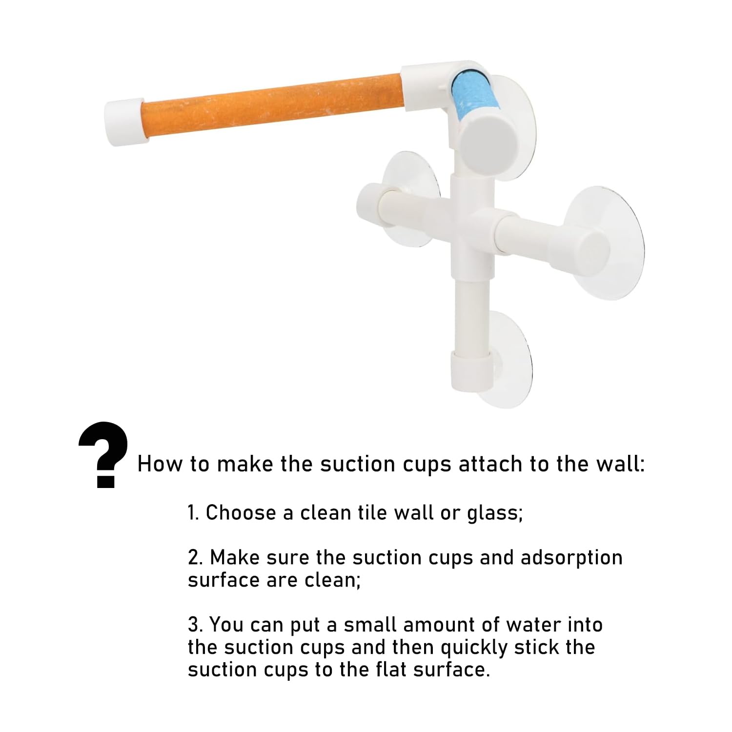 Hypeety triangular suction cups ensure firm attachment to shower walls for bird bathing
