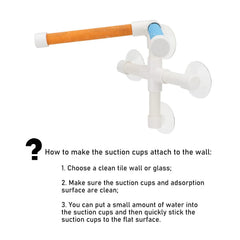 Hypeety triangular suction cups ensure firm attachment to shower walls for bird bathing