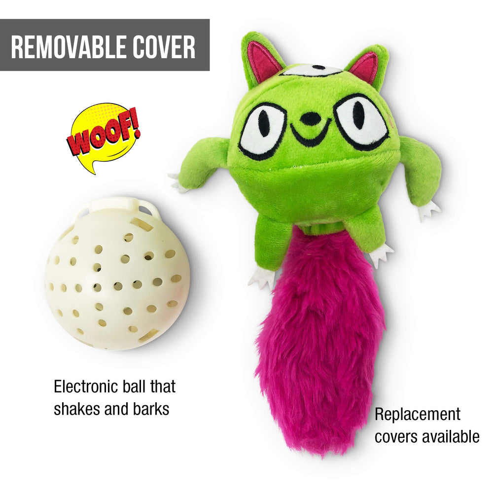 Hyper Pet Doggie Pal Monster toy soft-plush cover enhances indoor play.