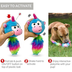 Hyper Pet Doggie Pal Unicorn plush closeup shows soft fabric for cuddly play