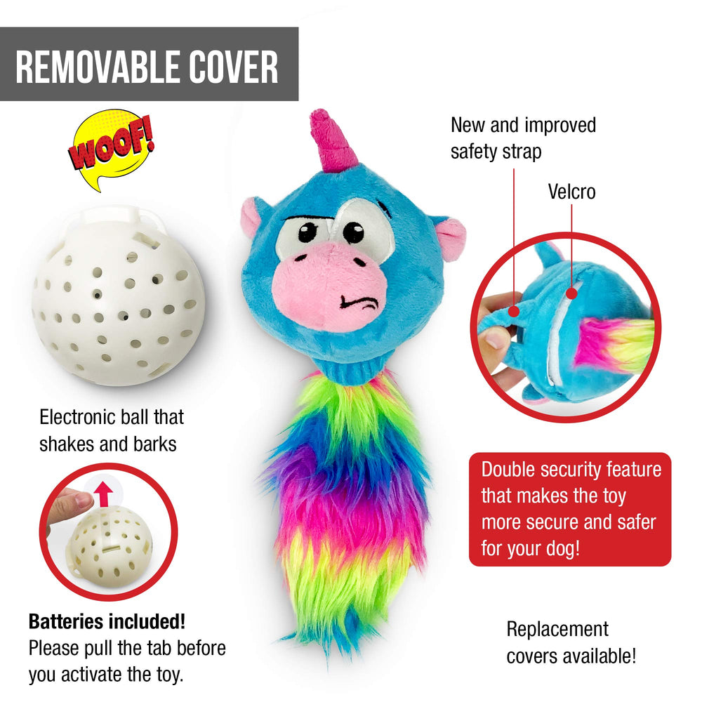 Hyper Pet Doggie Pal Unicorn toy uses batteries for longer, energy-filled play