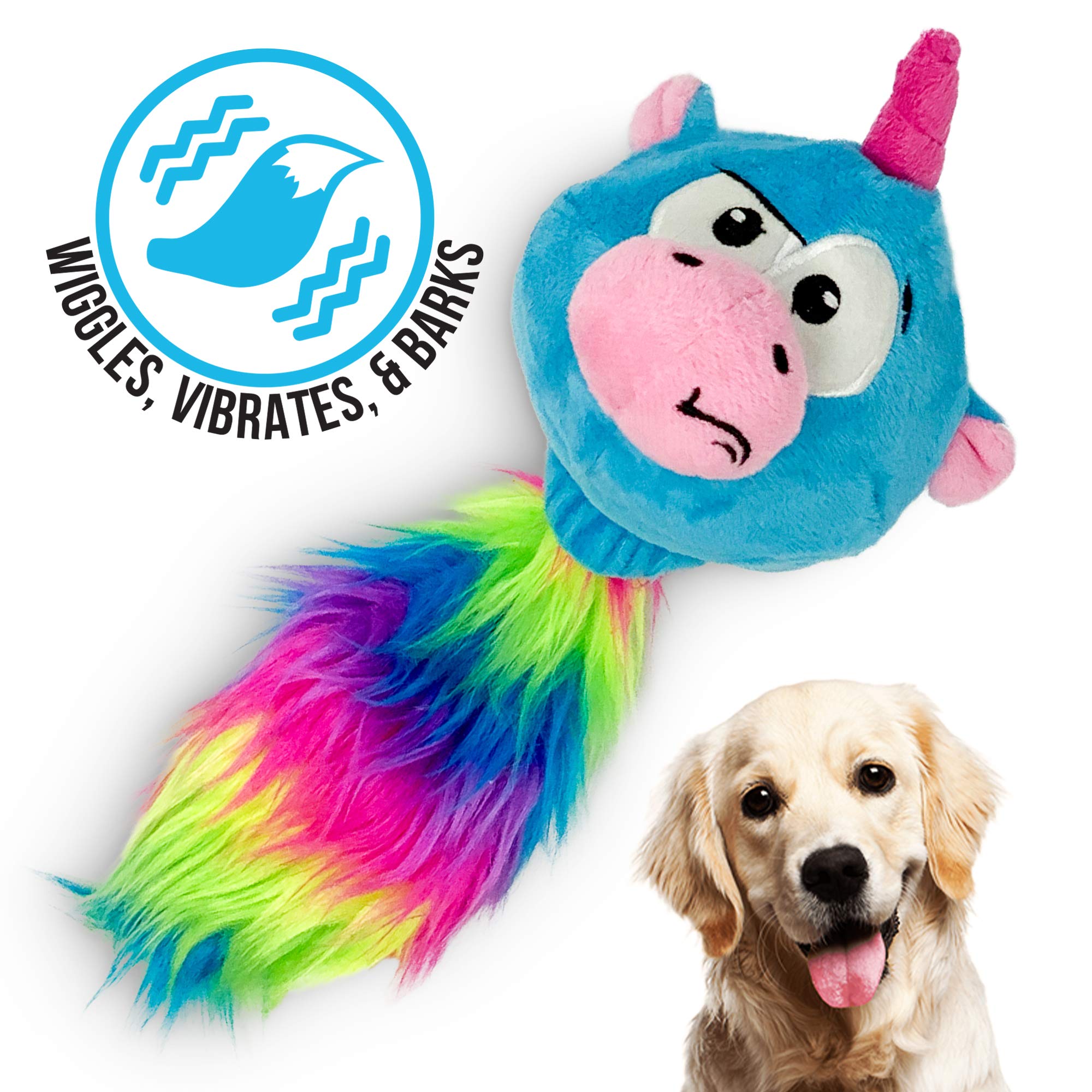 Hyper Pet Doggie Pal Unicorn toy vibrates for engaging fetch sessions