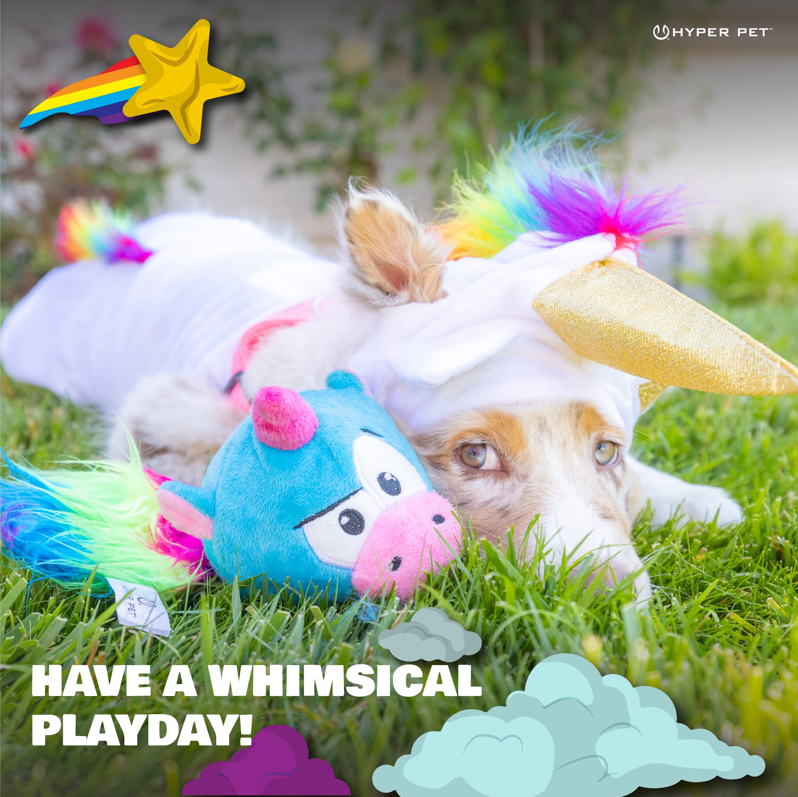 Hyper Pet Doggie Tail & Unicorn Pal color-varied design boosts visual interest