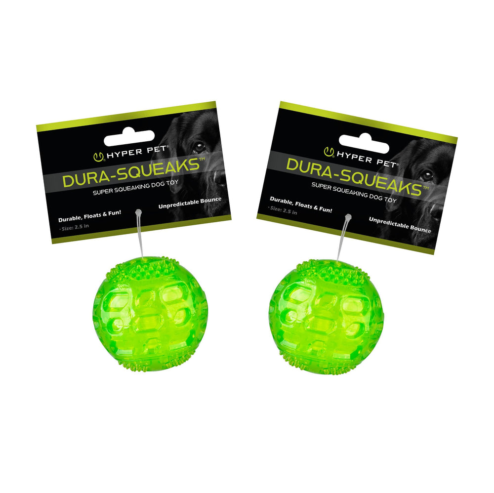 Hyper Pet DuraSqueak ball two-and-a-half-inch offers interactive fetch and squeaky fun