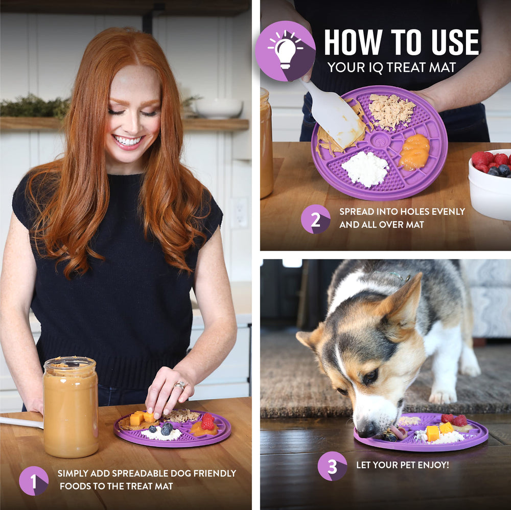 Hyper Pet IQ Treat Mat during bath time distracts pets
