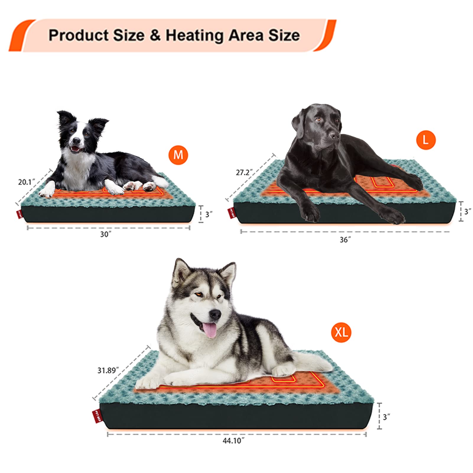 HyphessAda heated dog bed temperature control shows customizable warmth