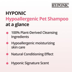 HYPONIC hypoallergenic premium dog shampoo rich lather on coat.