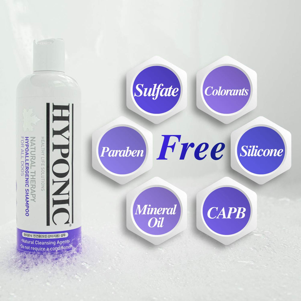 HYPONIC hypoallergenic shampoo rich lather demonstrates coat volume lift