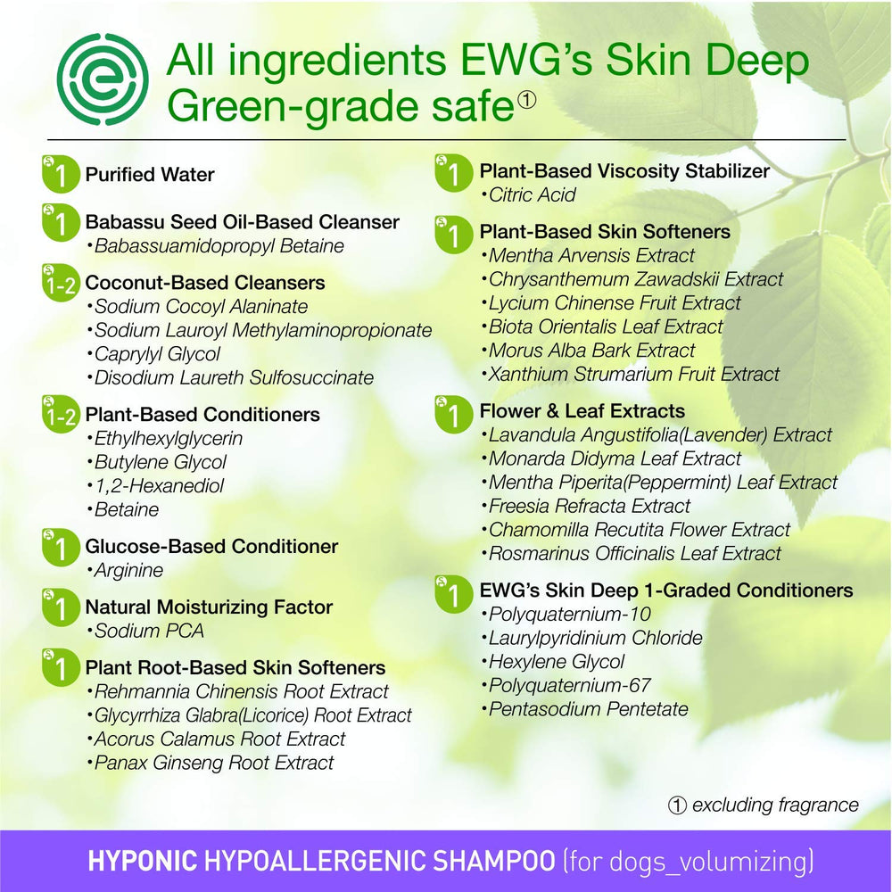 HYPONIC hypoallergenic shampoo highlights olive and jojoba oils for nourishment