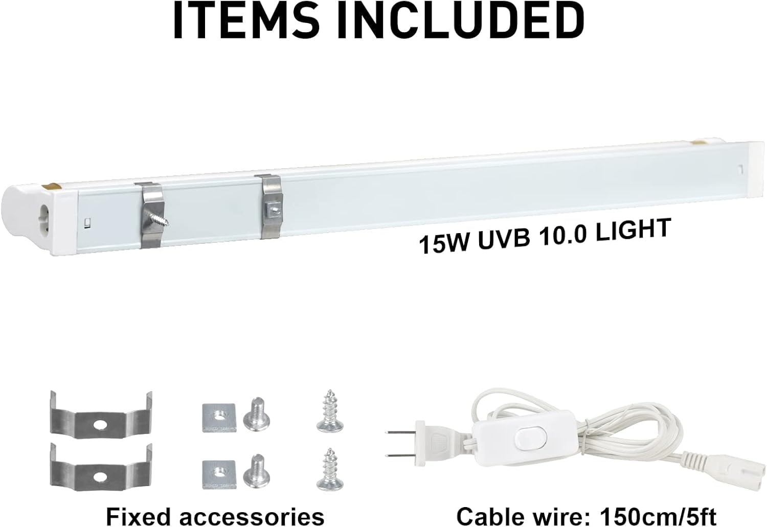 Hypool 18-inch length fits standard terrarium setups for uniform exposure.