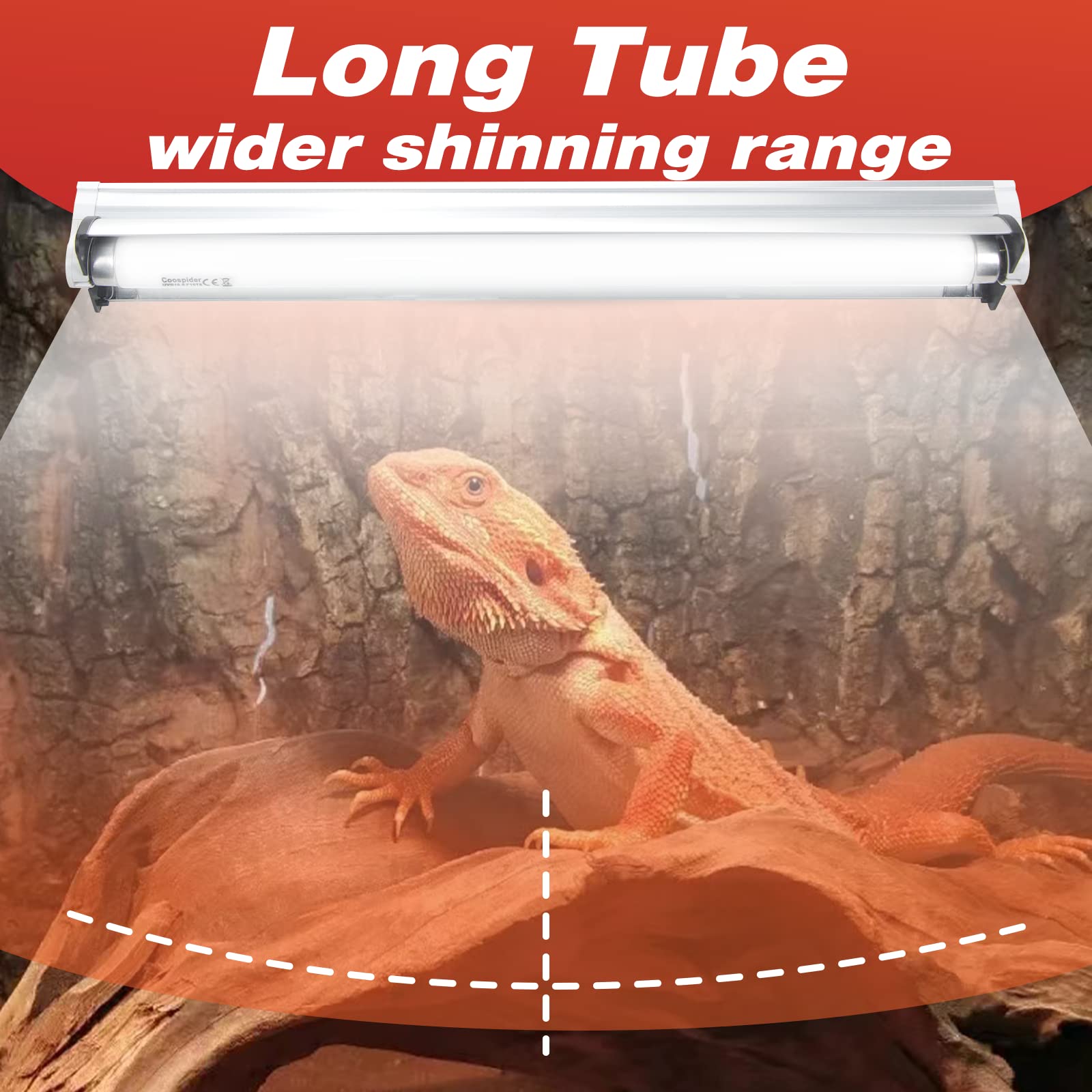 Hypool UVB strip suitable for desert and rainforest reptile habitats.