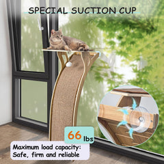HYUVCX cat window perch climbing posts provide safe vertical exploration.