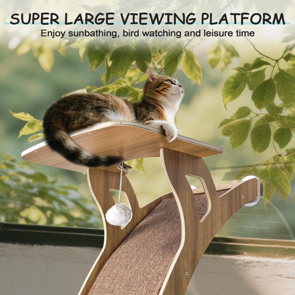 HYUVCX window perch scratcher ramp combines play and claw care.