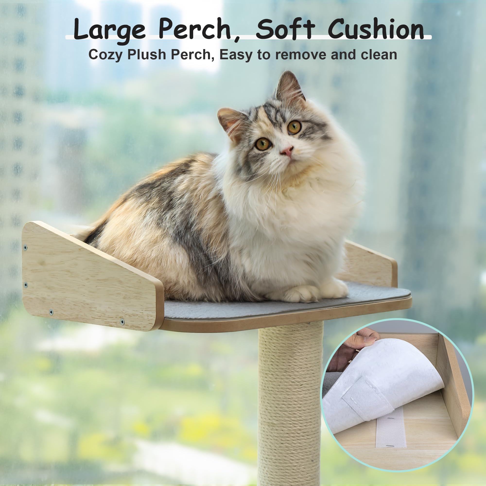 HYUVCX cat window perch two suction cups ensure strong stability on most windows.