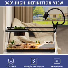 HYUVCX turtle tank adjustable lamp supports basking and healthy growth.