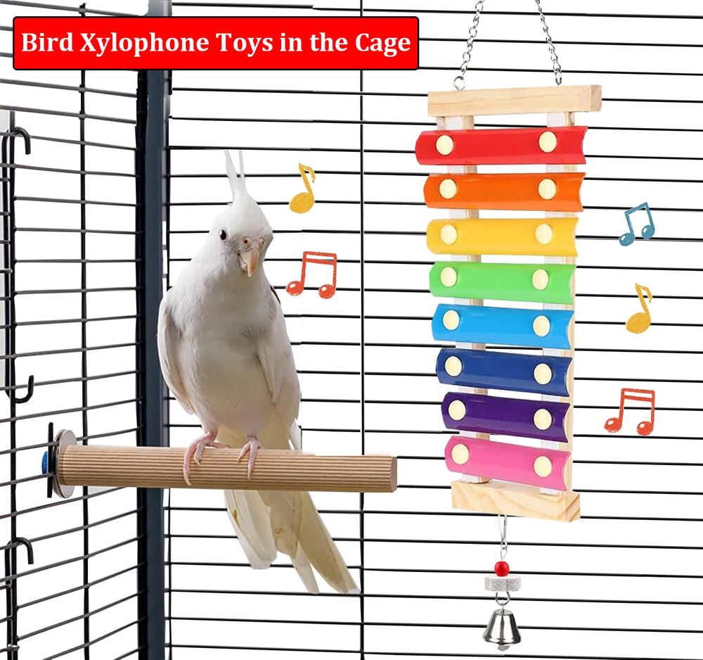 HZAKXIN floral grinding stone bell parrot toy stimulates beak work and playful sounds