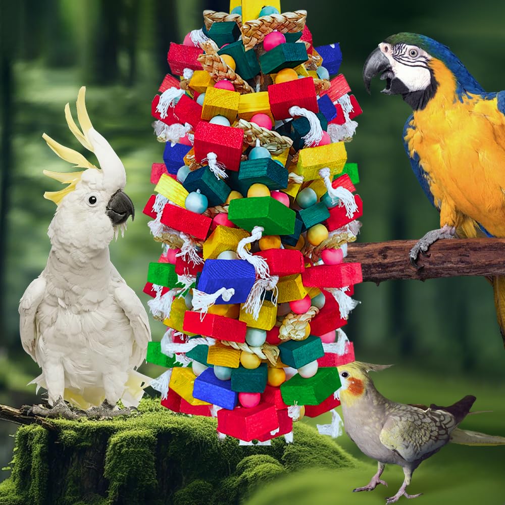 HZDZ LCPAW beak-safe wood toy helps satisfy natural chewing instincts.