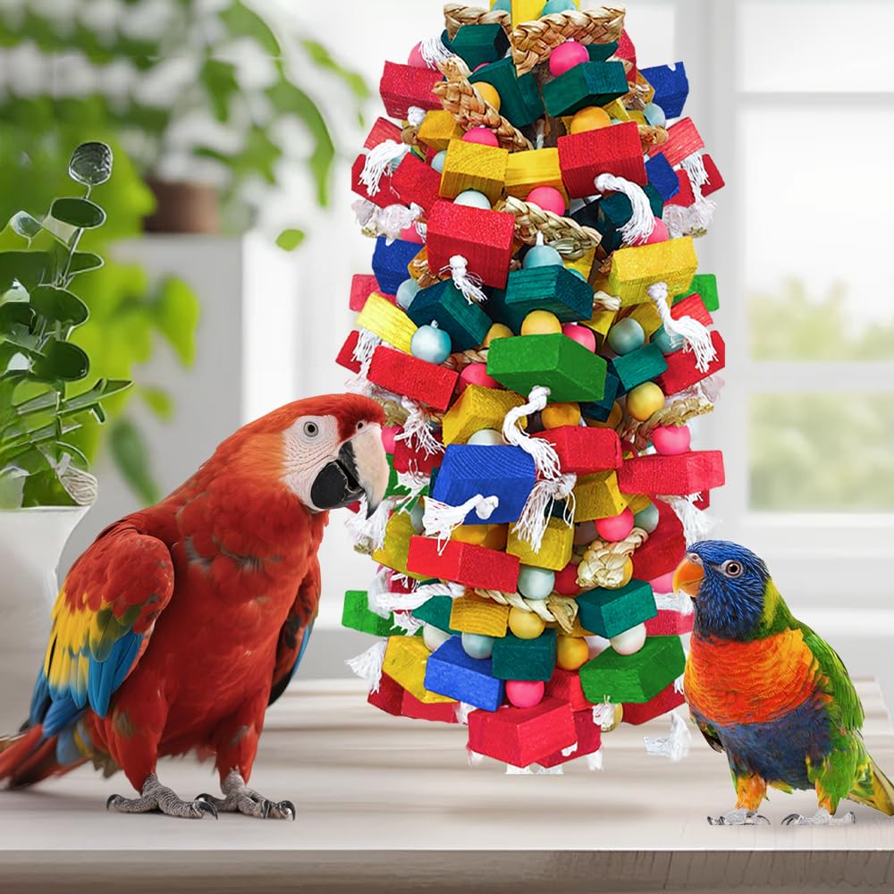 HZDZ LCPAW eco-friendly parrot toy with hooks enables quick setup.