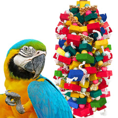 HZDZ LCPAW extra-large bird toy wood for macaws promotes durable chewing and enrichment.