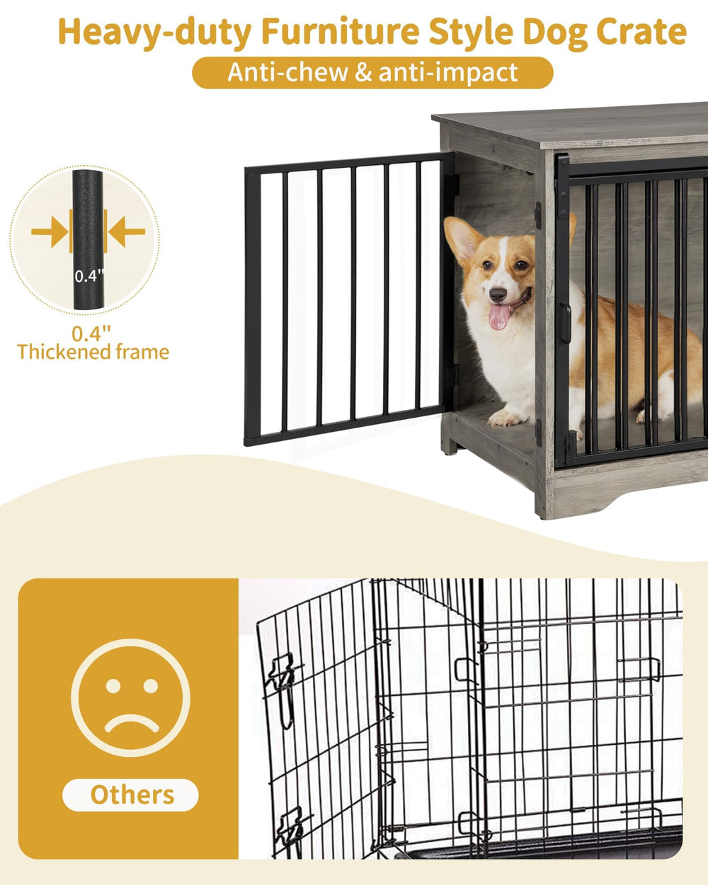 Hzuaneri anti-chew design helps keep dogs secure and calm.