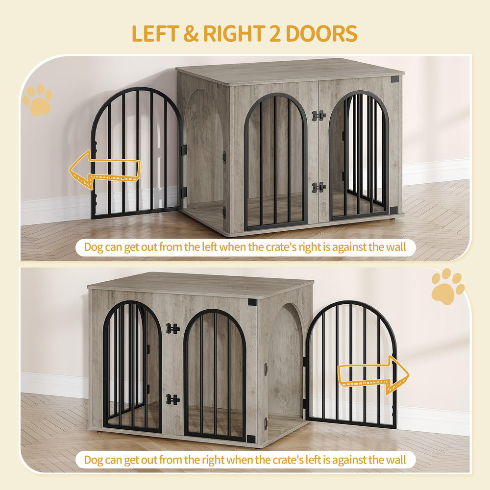 Hzuaneri arch door detail blends with modern decor while keeping pets comfy.